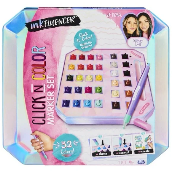 Ink Influencer Click N Color 32 Marker Set Art Kit We Wear Cute TikTok Toy Tin - Picture 10 of 12